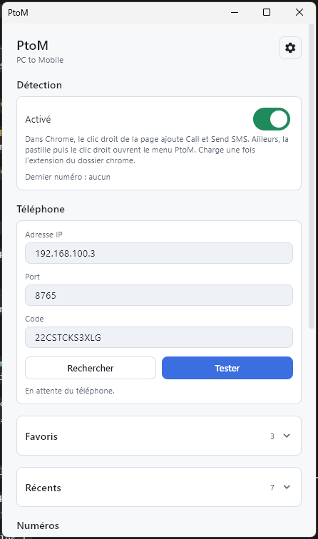 PtoM — PC to Mobile
